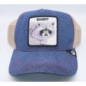 Goorin Bros Mesh Trucker Hat "The Bandit" Raccoon Patch Adjustable Snapback